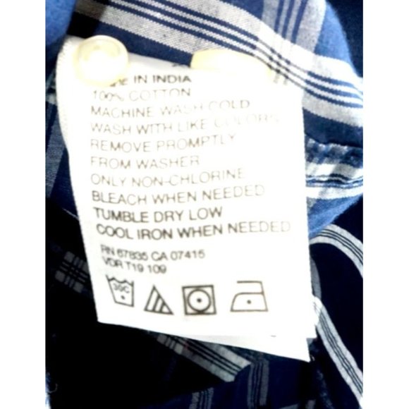Nautica Jeans Co Shirt Mens XL Button Up Plaid - Short Sleeve 100% Cotton - Picture 10 of 10